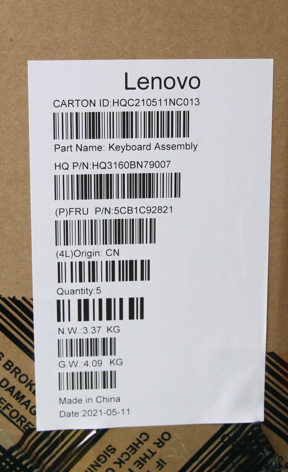 Lenovo Cover Upper Case Asm_Ger H 82K - 5CB1C92821