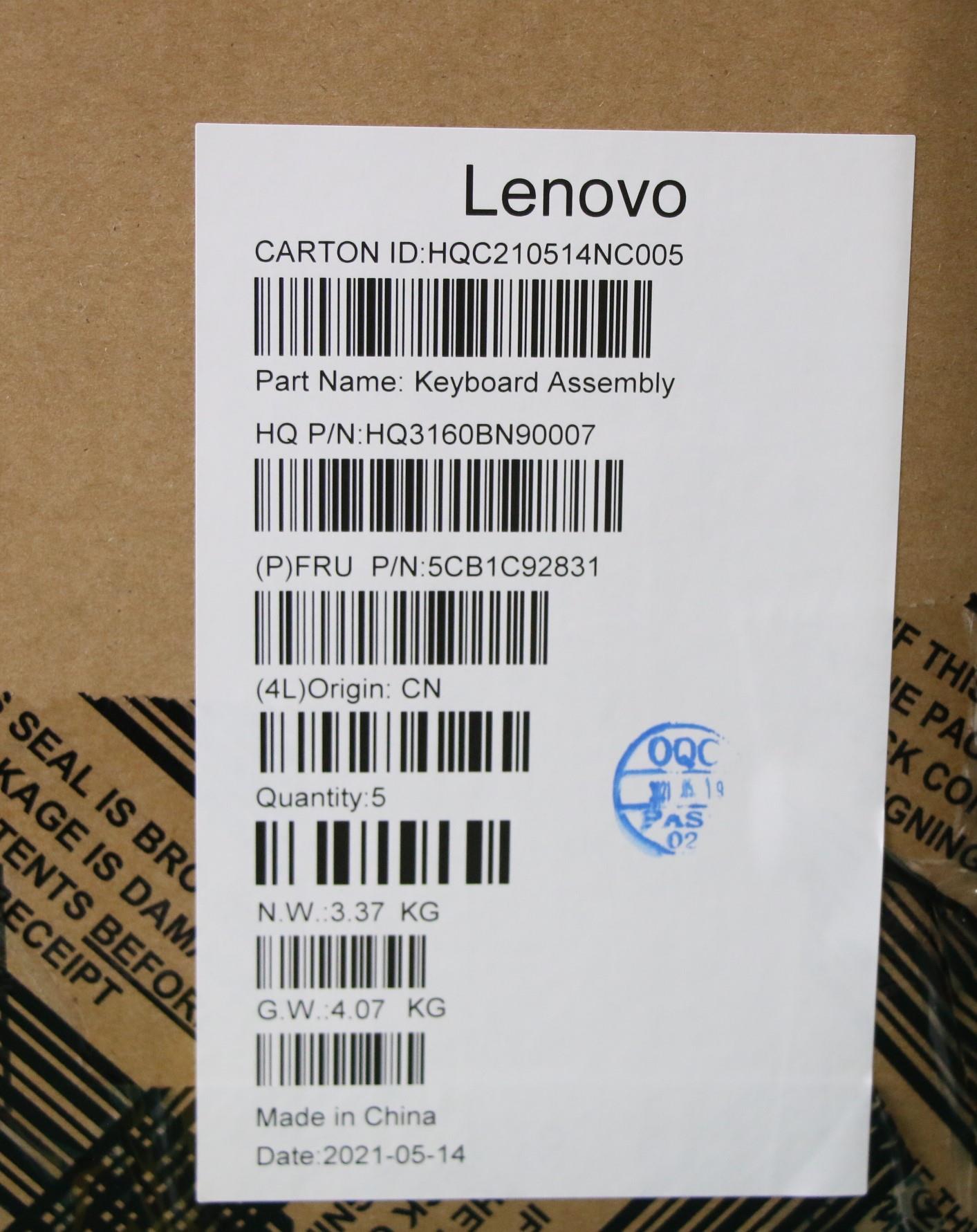 Lenovo Cover Upper Case Asm_Bel H 82K - 5CB1C92831