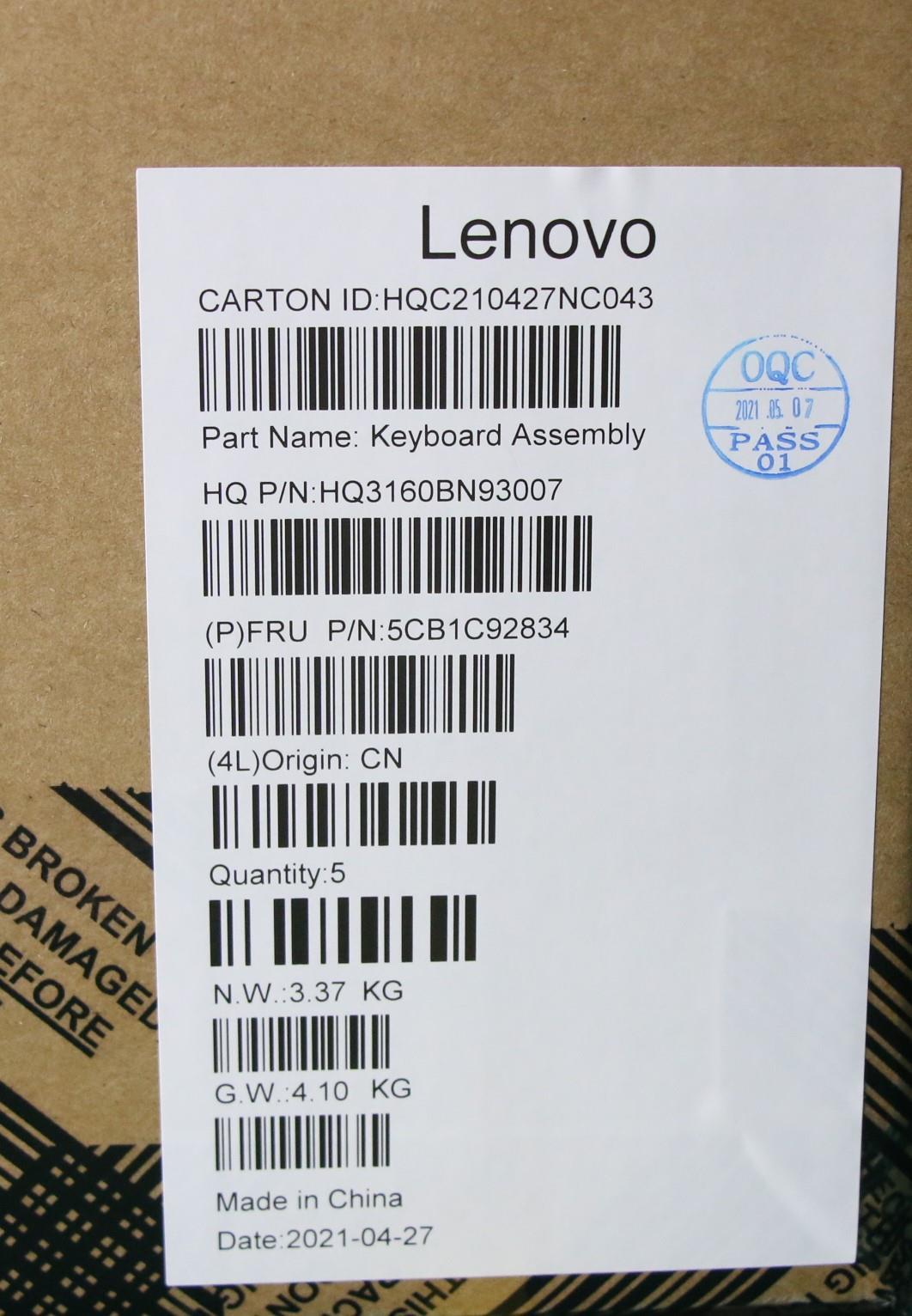 Lenovo Cover Upper Case Asm_Eng H 82K - 5CB1C92834