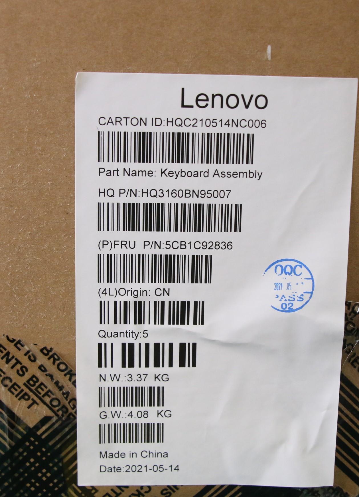 Lenovo Cover Upper Case Asm_Fra/Eng H - 5CB1C92836