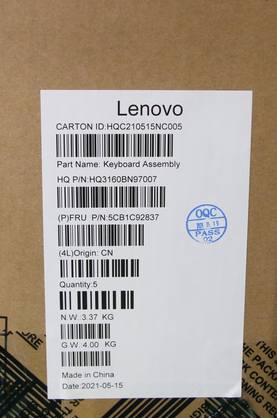 Lenovo Cover Upper Case Asm_Ger H 82K - 5CB1C92837