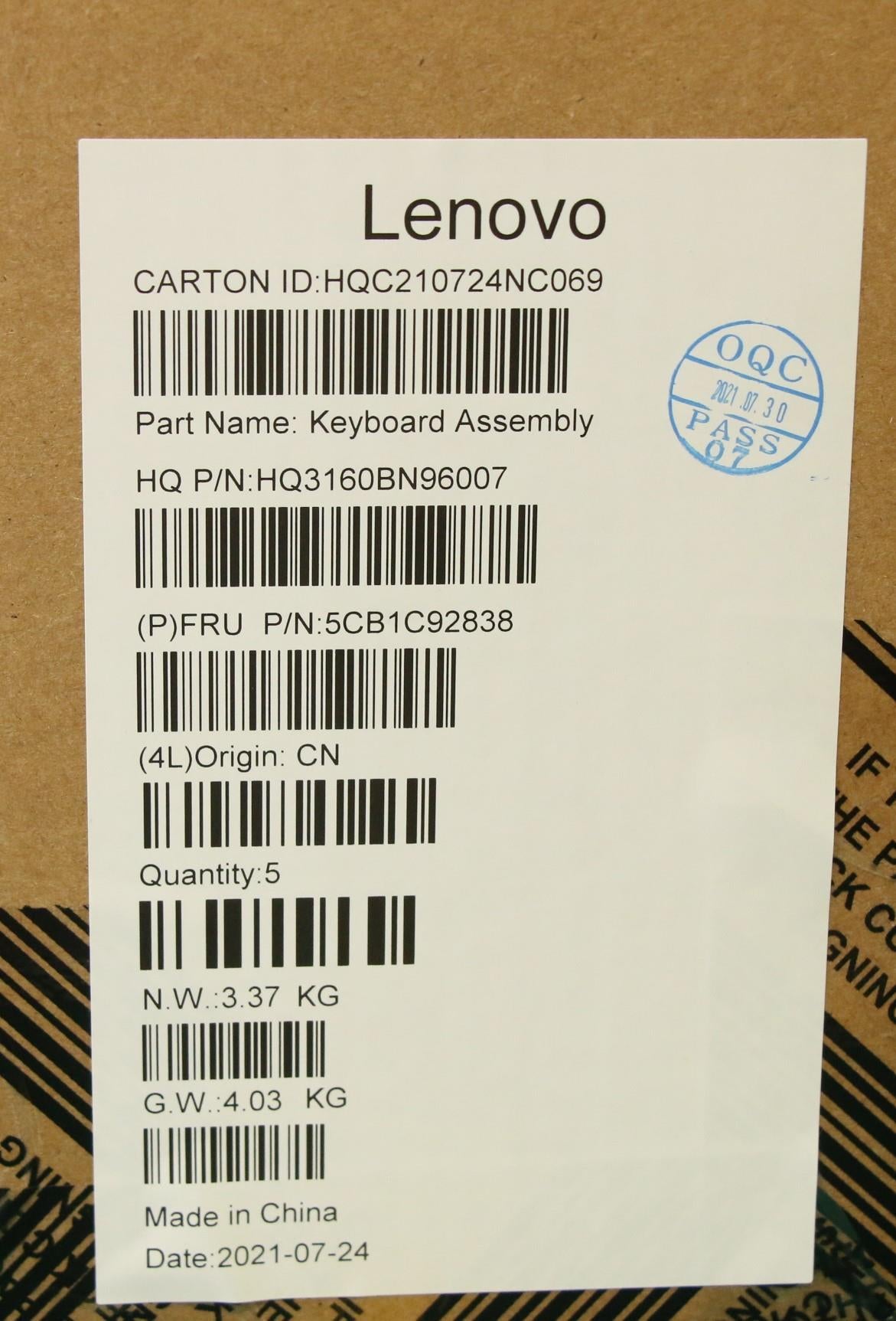 Lenovo Cover Upper Case Asm_Ita H 82K - 5CB1C92838