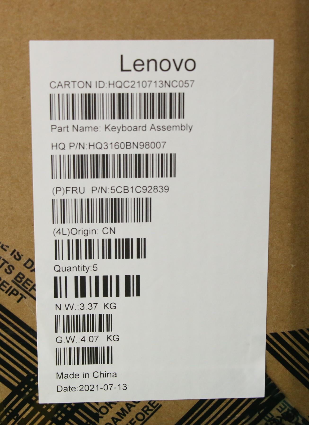 Lenovo Cover Upper Case Asm_Nordic H - 5CB1C92839