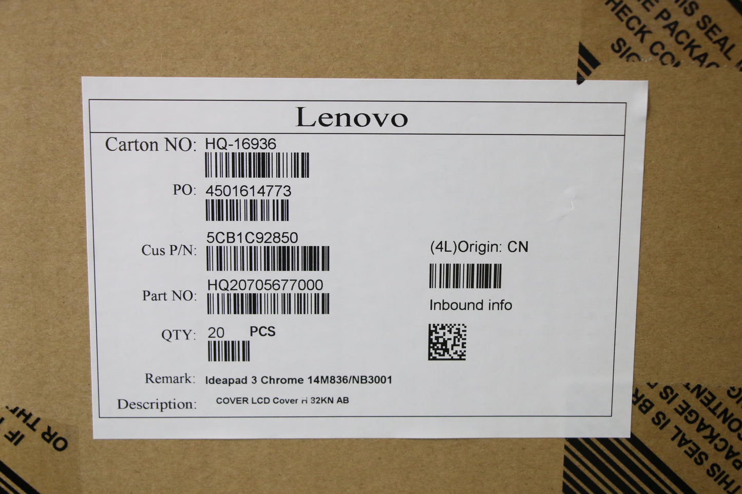 Lenovo Cover Lcd Cover H 82Kn Ab - 5CB1C92850