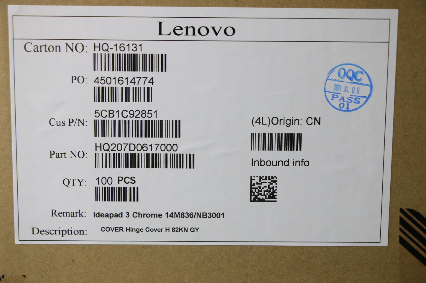 Lenovo Hinge Cover H 82KN GY - 5CB1C92851