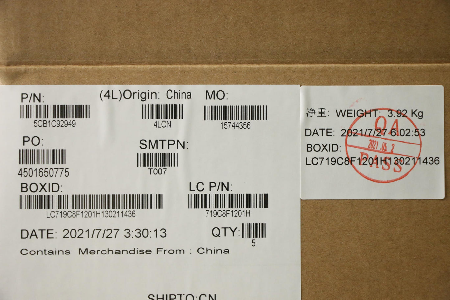 Lenovo Cover Upper Case Asm_Nordic L8 - 5CB1C92949