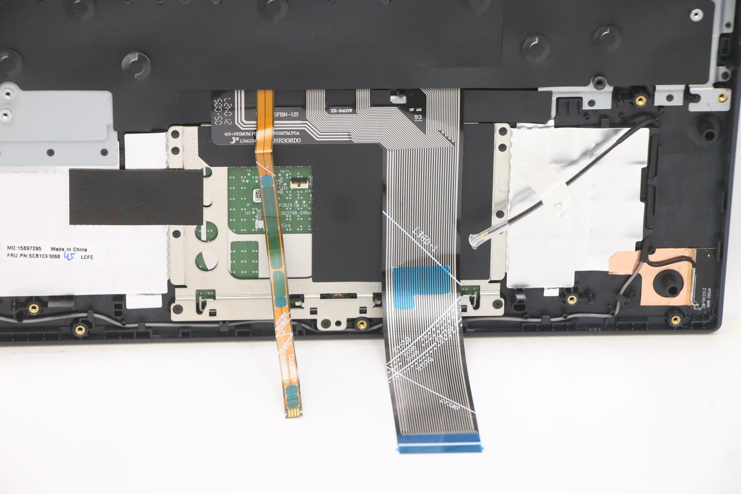 Lenovo C-Cover with Keyboard, USA English, Blue, White Backlit, with Fingerprint Reader - 5CB1C93068