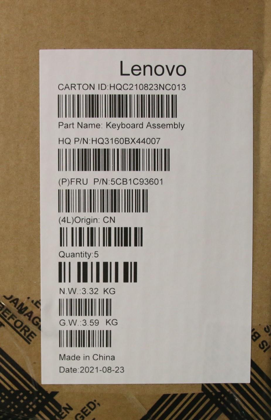 Lenovo Cover Upper Case Asm_La Spa_H2 - 5CB1C93601