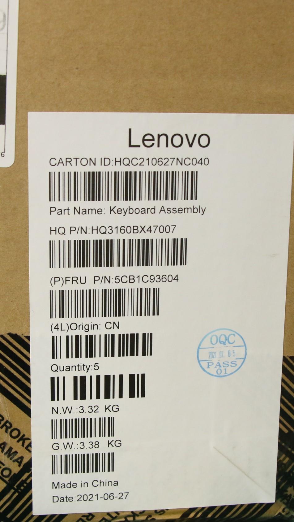 Lenovo Cover Upper Case Asm_Ita_H20Wh - 5CB1C93604