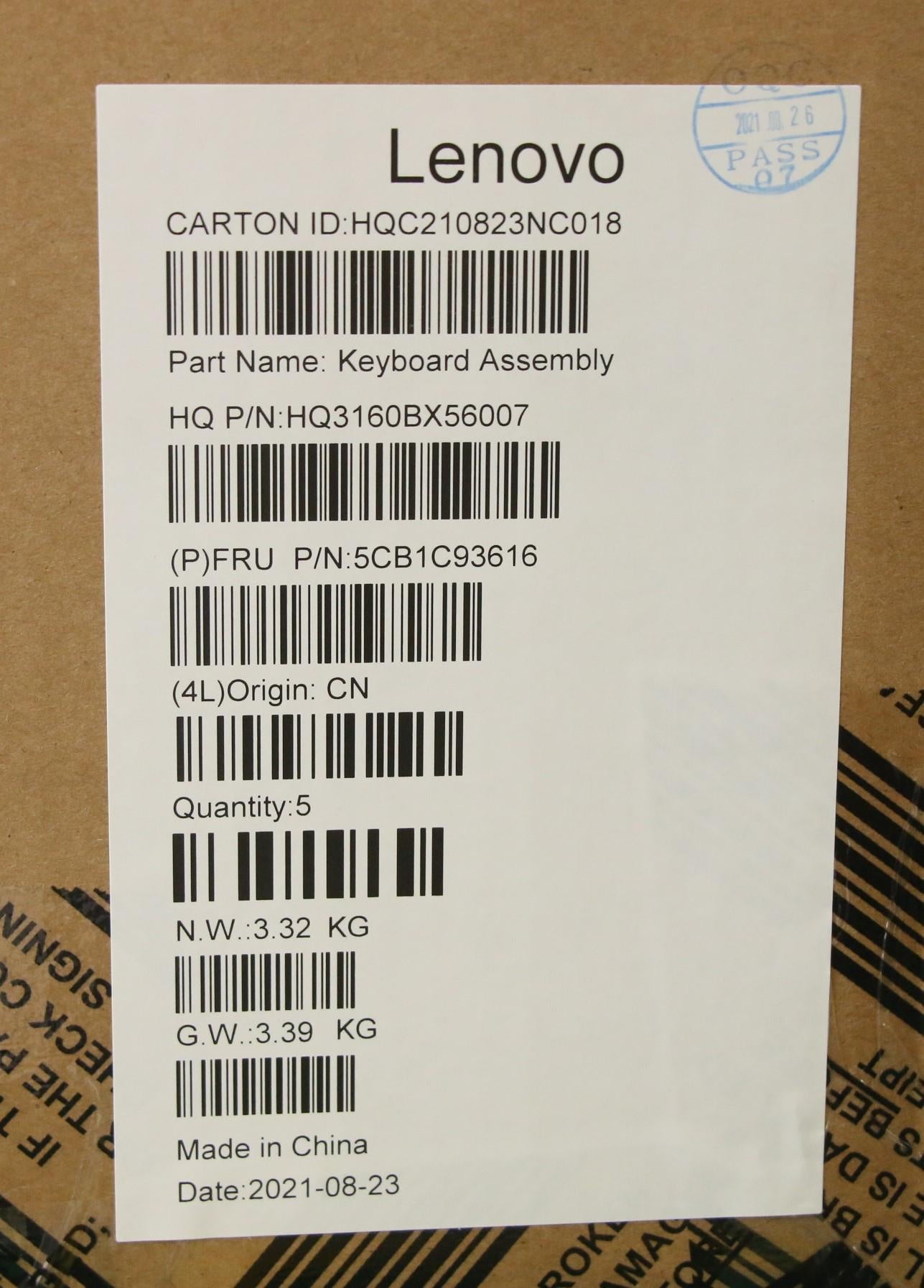Lenovo Cover Upper Case Asm_Sws_H20Wh - 5CB1C93616
