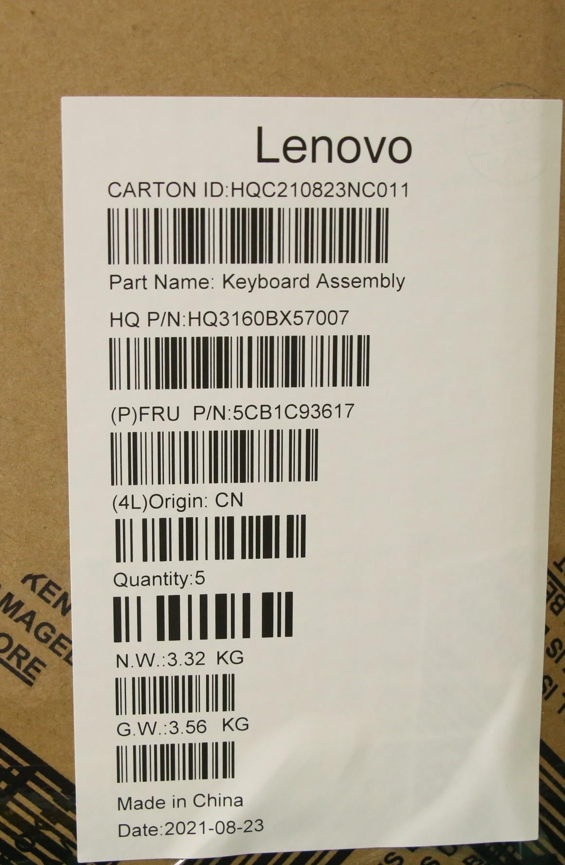 Lenovo Cover Upper Case Asm_Tc_H20Whs - 5CB1C93617