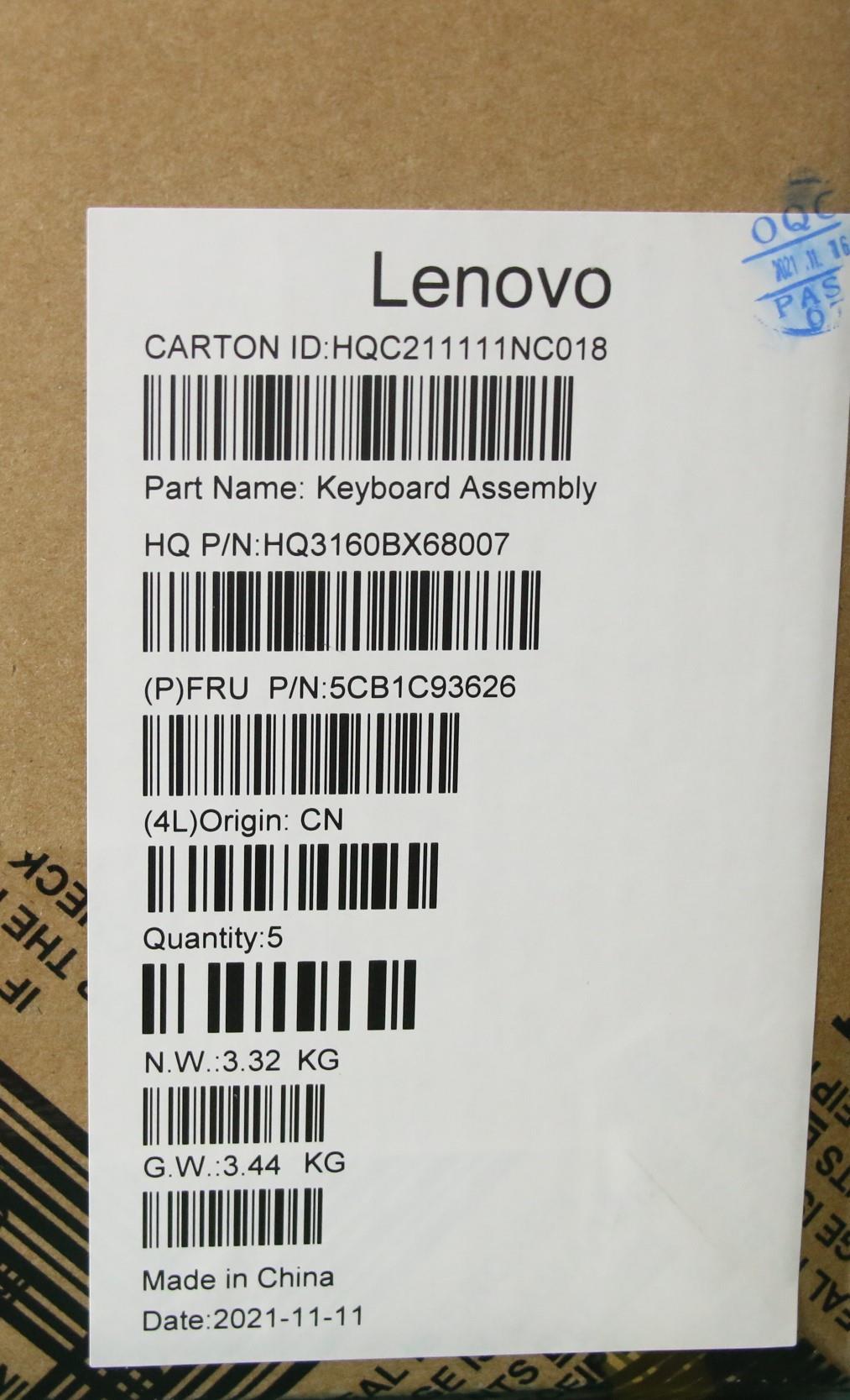 Lenovo Cover Upper Case Asm_Bel_H20Wh - 5CB1C93626