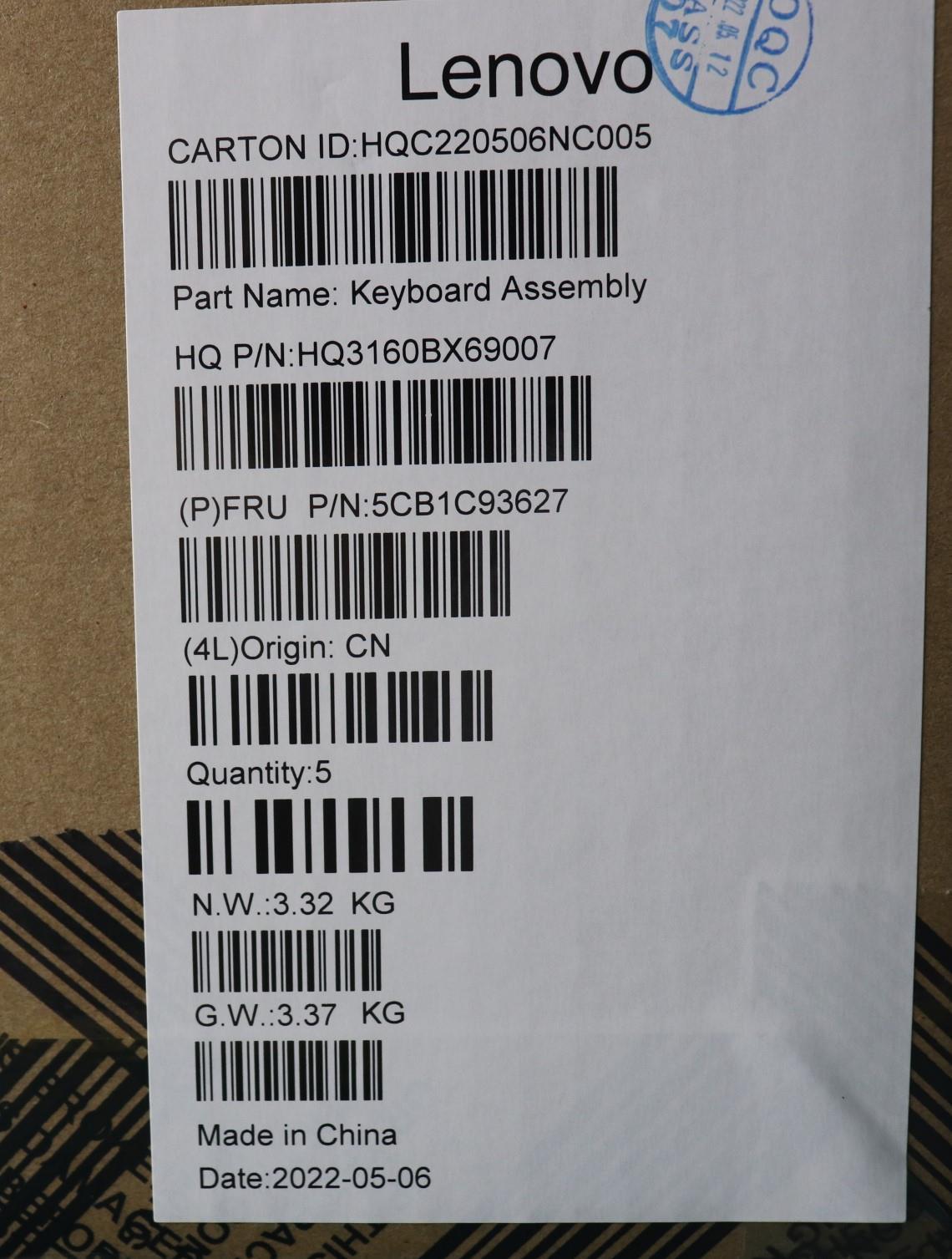 Lenovo Cover Upper Case Asm_Ara_H20Wh - 5CB1C93627