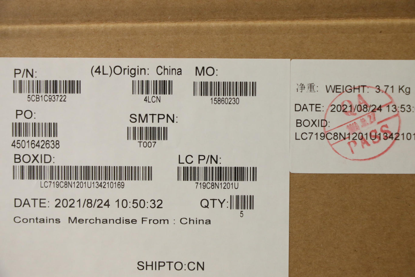 Lenovo Cover Upper Case Asm_La Spa L8 - 5CB1C93722