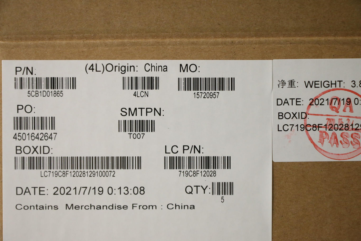 Lenovo Cover Upper Case Asm_Euroengl8 - 5CB1D01865