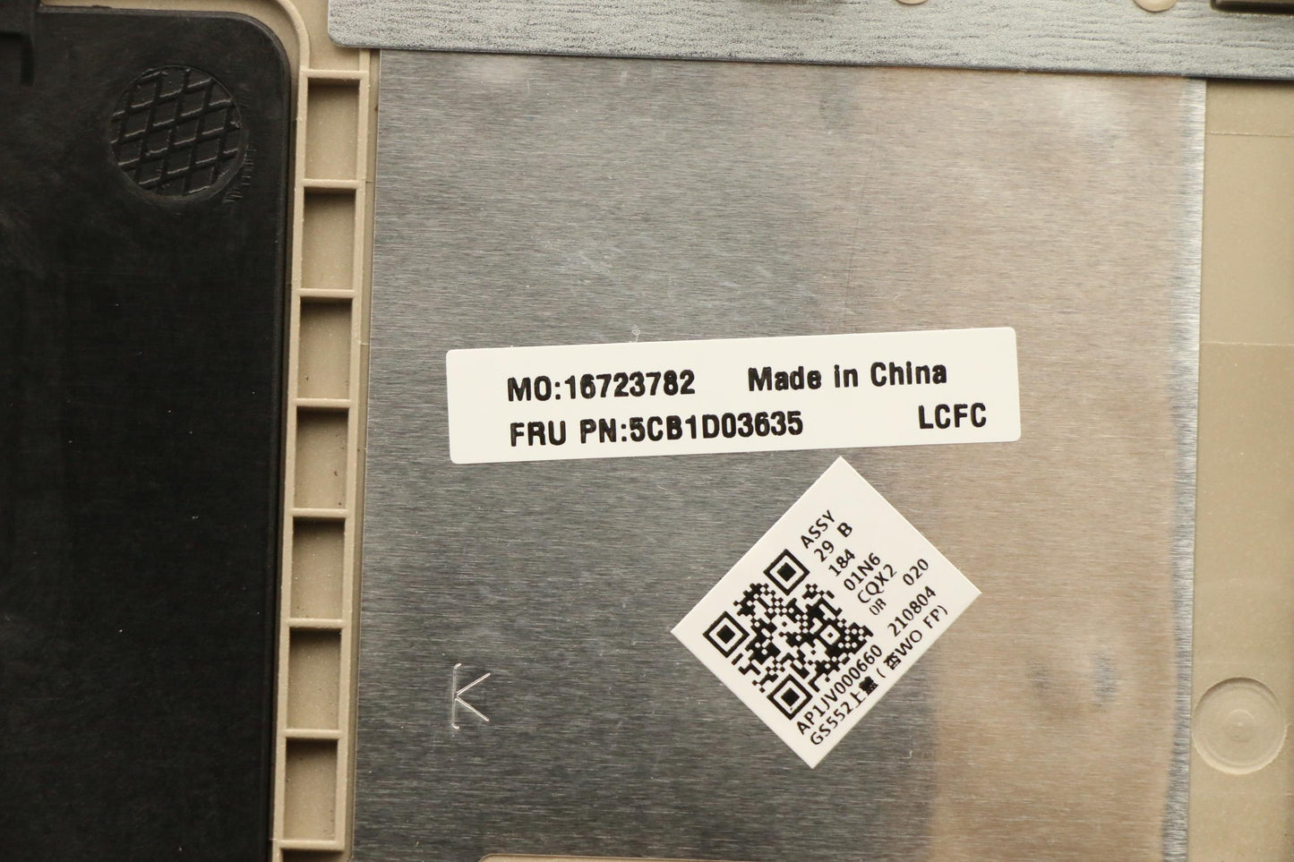 Lenovo Upper Case Assembly, French/English Keyboard, Non-Fingerprint - 5CB1D03635