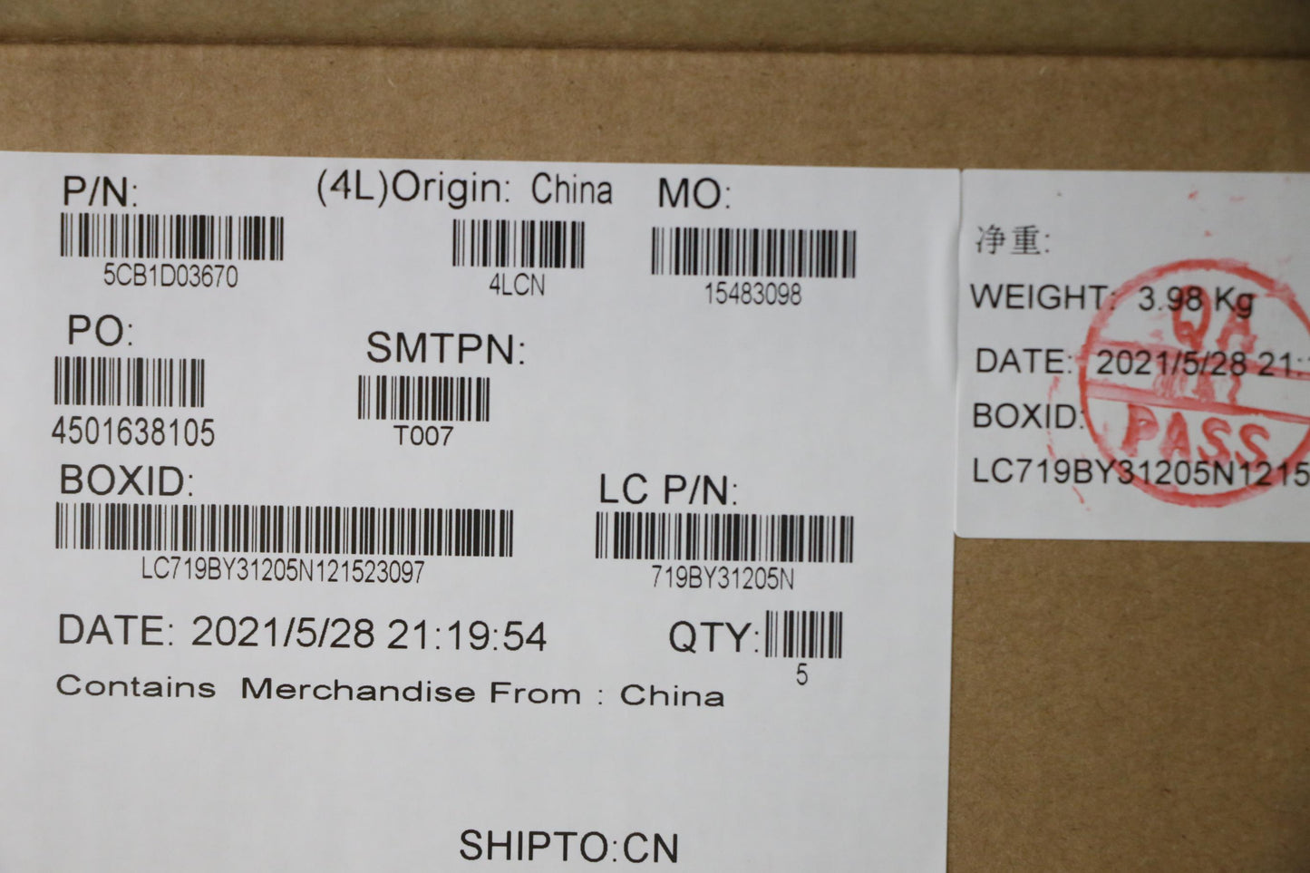 Lenovo Cover Upper Case Asm_Fra L81W1 - 5CB1D03670