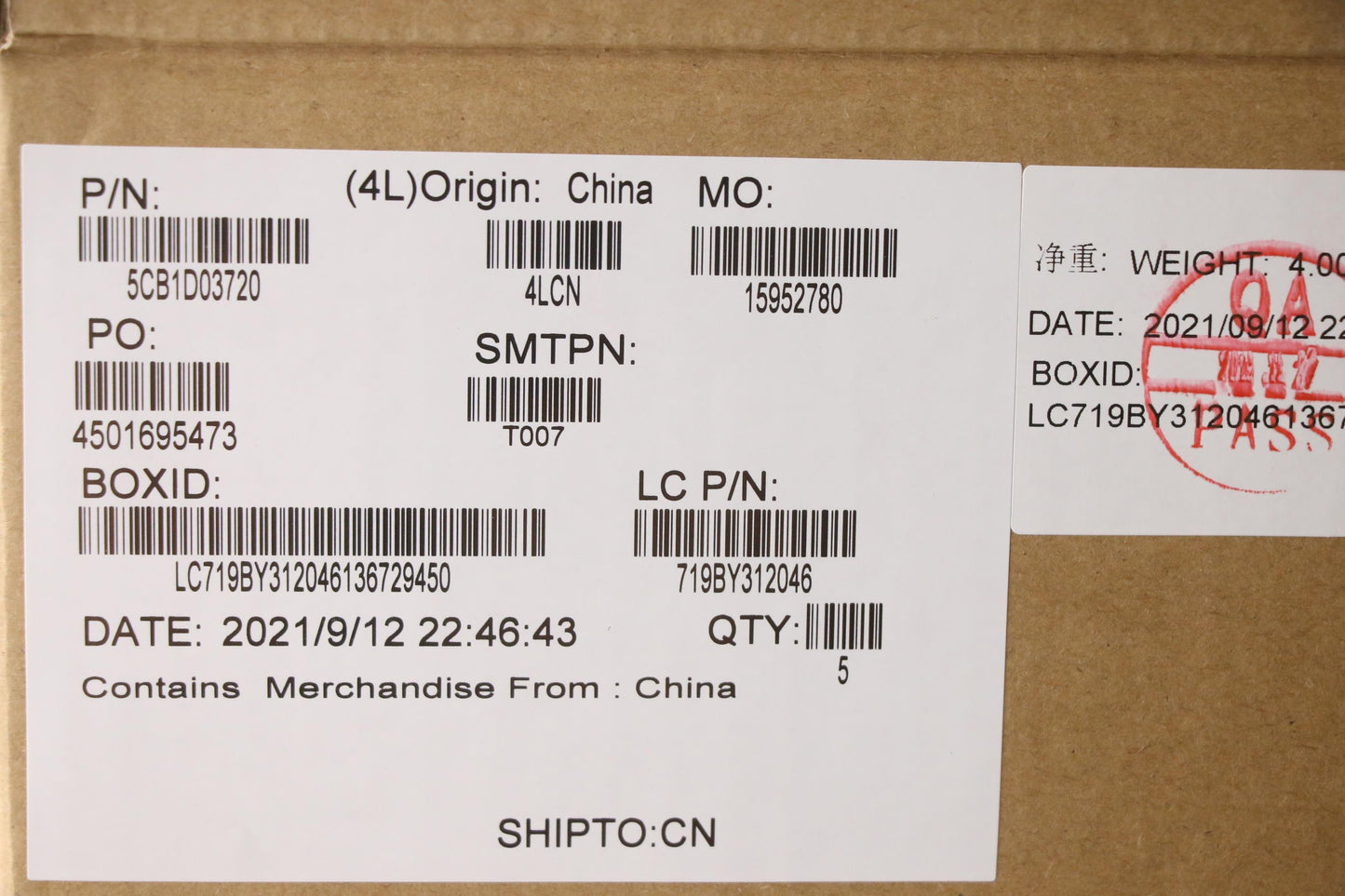 Lenovo Cover Upper Case Asm_Eng L81W1 - 5CB1D03720