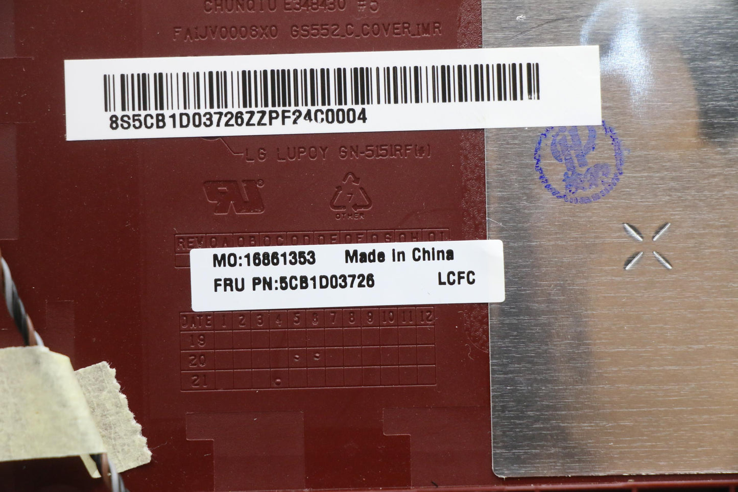 Lenovo Cover Upper Case Asm_Por L81W1 - 5CB1D03726