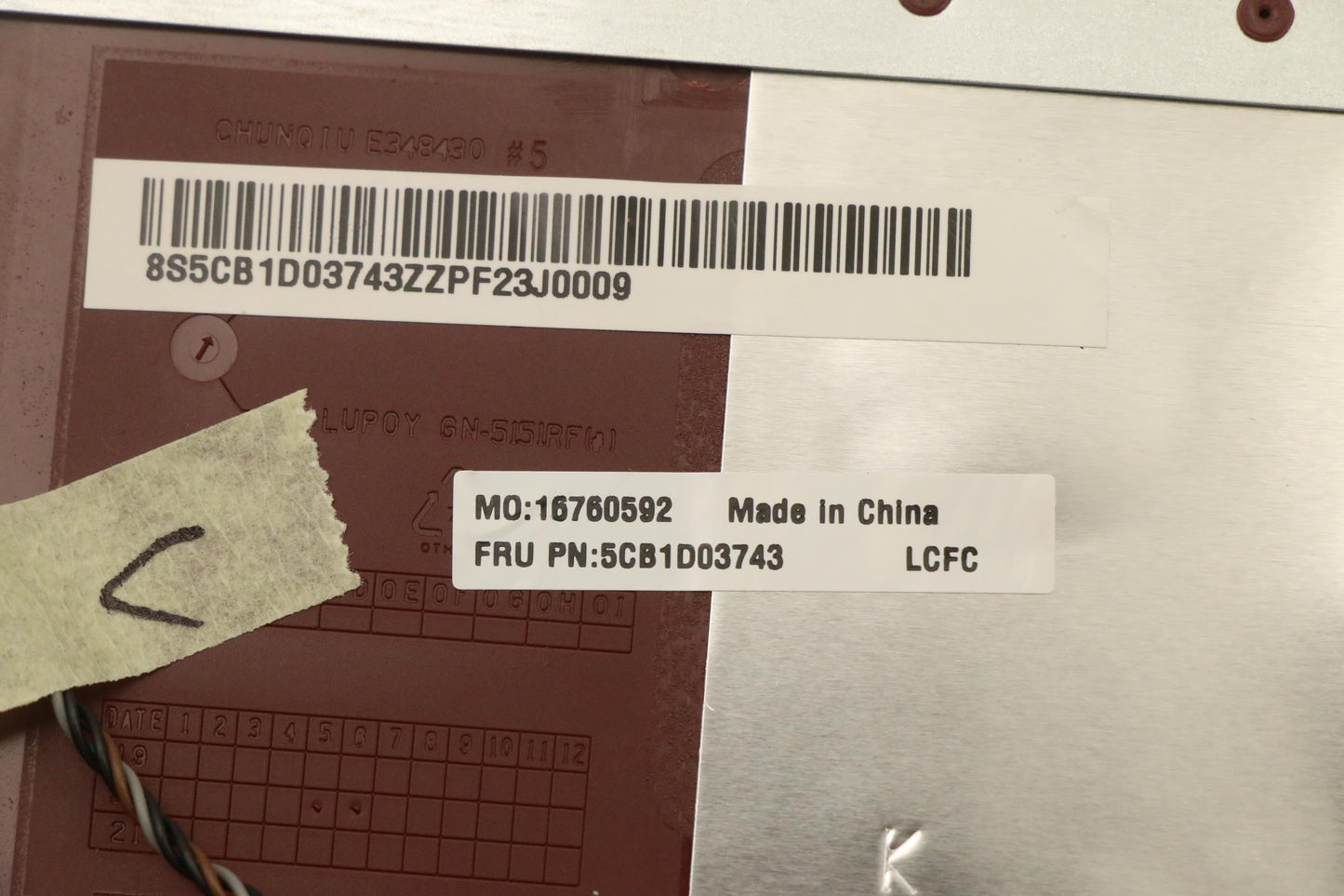 Lenovo Cover Upper Case Asm_Sws L81W1 - 5CB1D03743