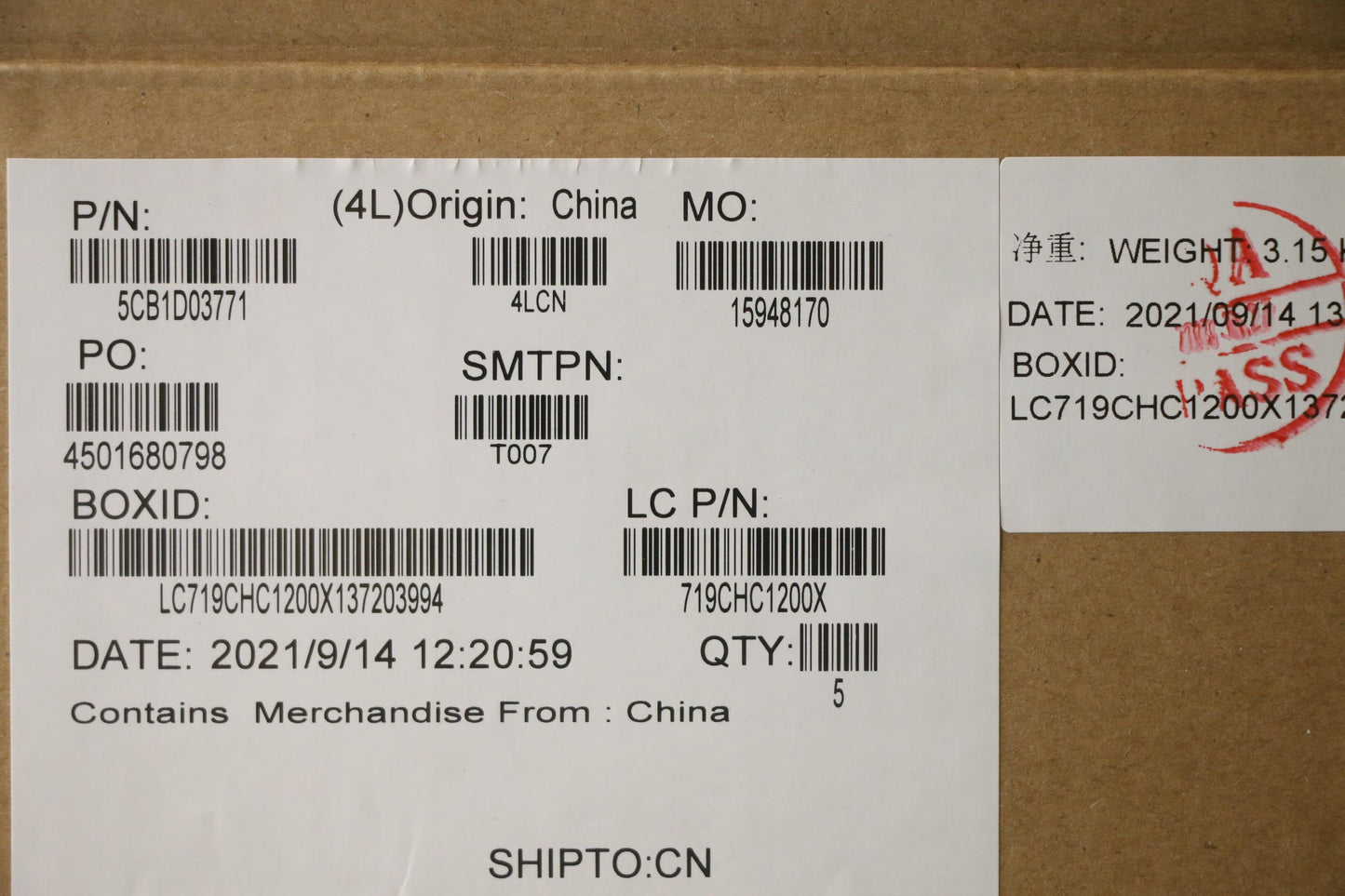 Lenovo Cover Upper Case Asm_Bul L20Ym - 5CB1D03771