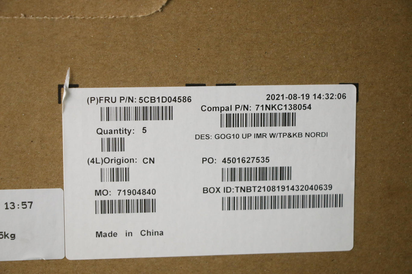 Lenovo Cover Upper Case Asm_Nordic C - 5CB1D04586