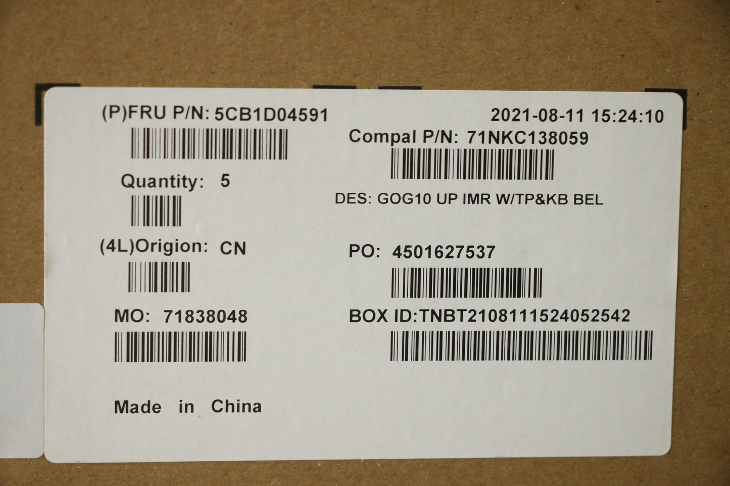 Lenovo Cover Upper Case Asm_Bel C 82K - 5CB1D04591