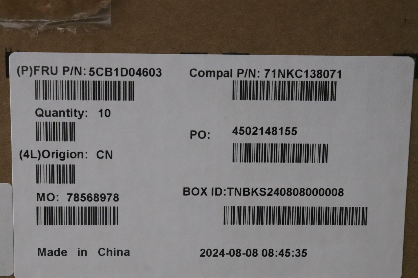 Lenovo Cover Upper Case Asm_Euro Eng - 5CB1D04603
