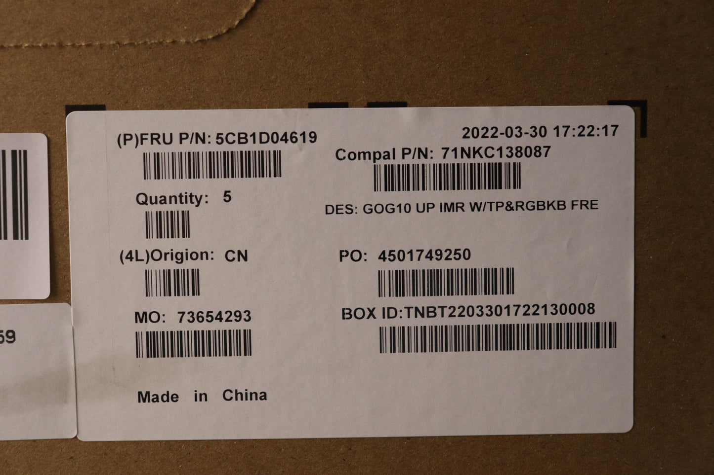 Lenovo Cover Upper Case Asm_Fra C 82K - 5CB1D04619