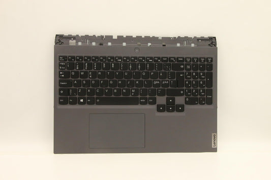 Lenovo C-Cover with Keyboard, Nordic Layout, Storm Grey, White Backlit - 5CB1D10491