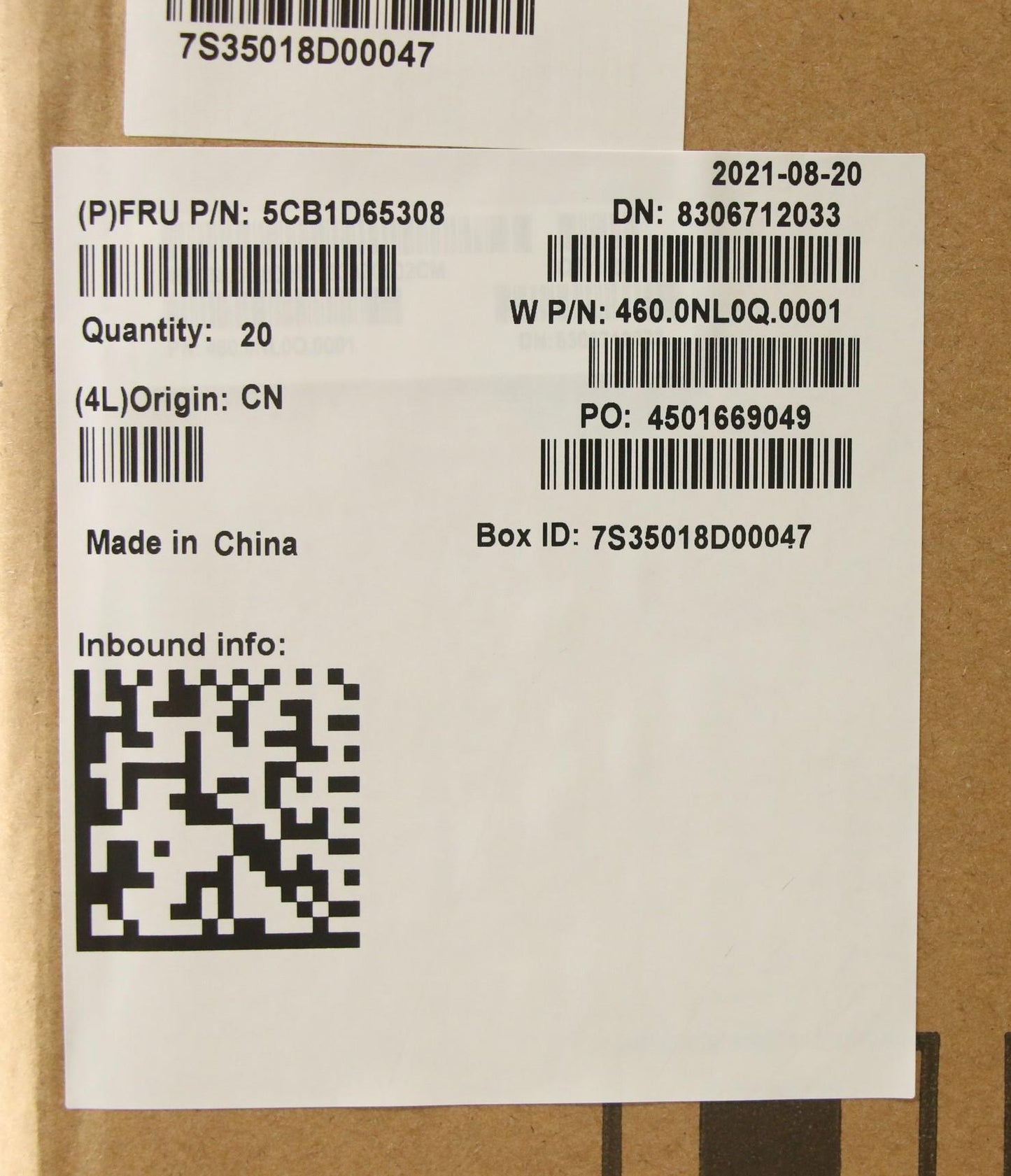 Lenovo D-Cover Assembly, No WWAN - 5CB1D65308