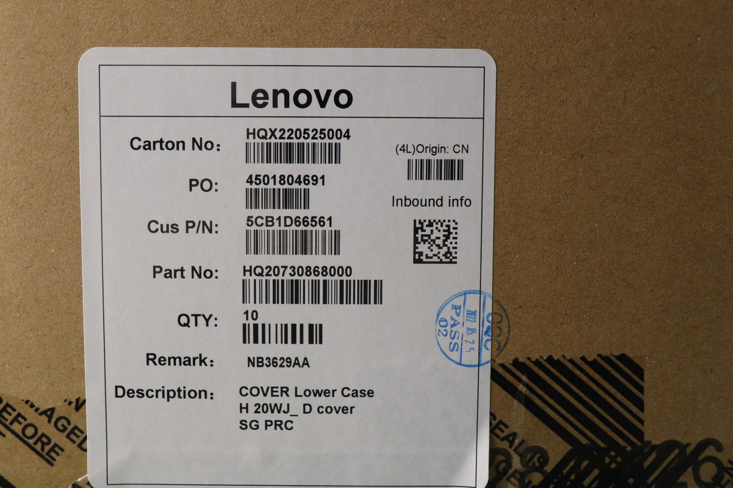 Lenovo Cover Lower Case H 20Wj_ D Cov - 5CB1D66561