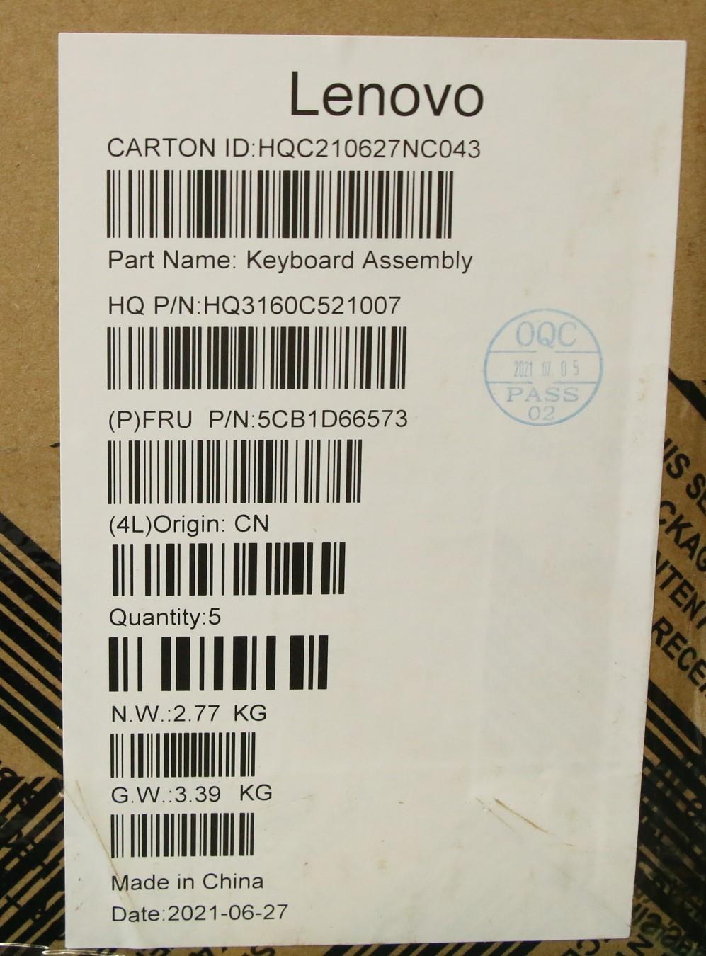 Lenovo Cover Upper Case Asm_Ger_H20Wj - 5CB1D66573