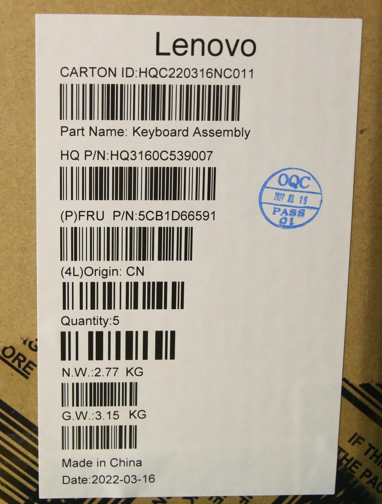 Lenovo Cover Upper Case Asm_Ara_H20Wj - 5CB1D66591