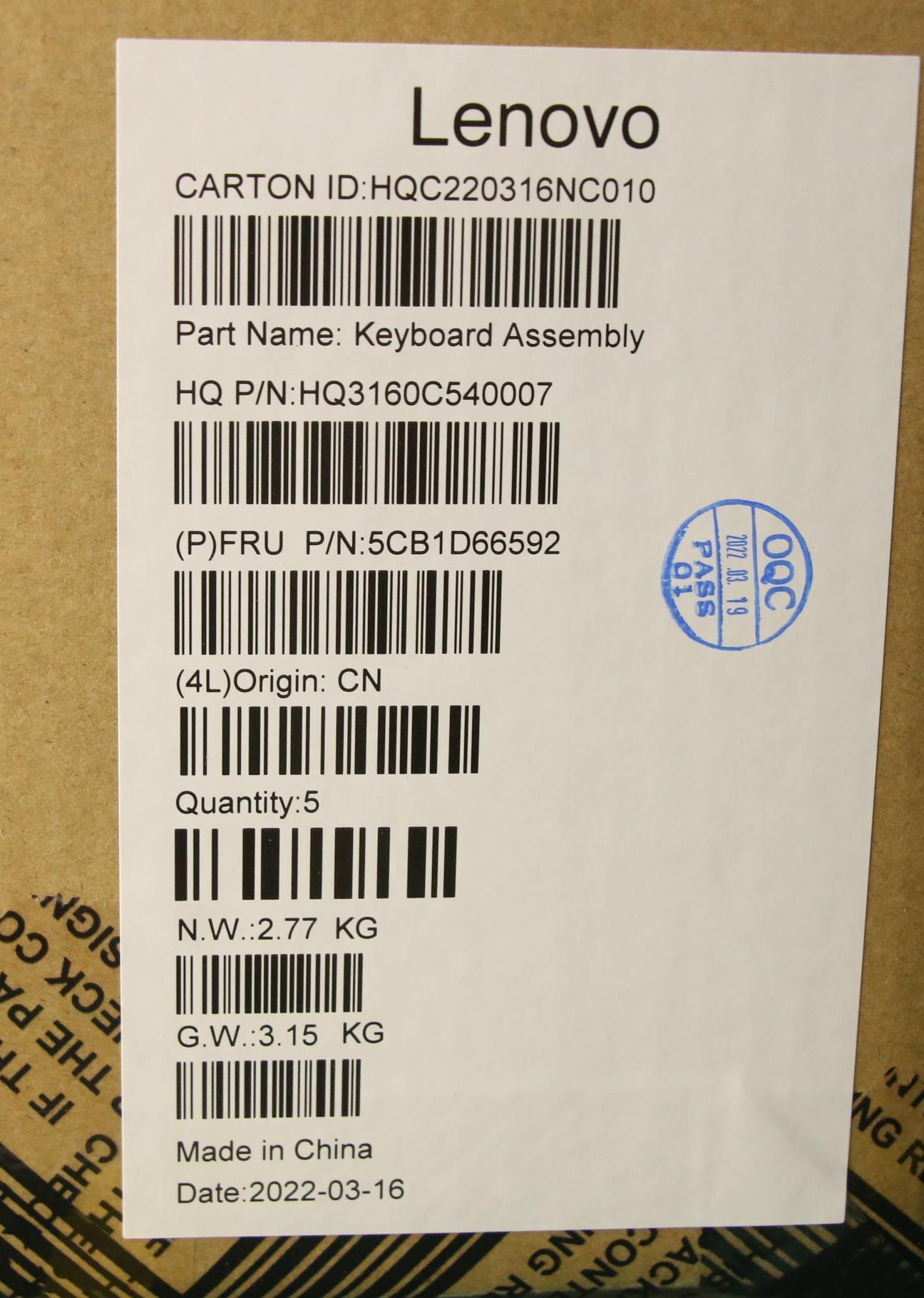 Lenovo Cover Upper Case Asm_Fra_H20Wj - 5CB1D66592