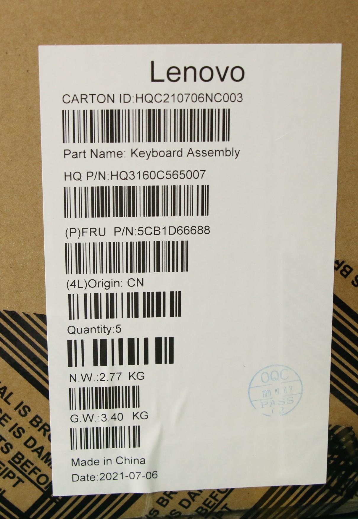 Lenovo Cover Upper Case Asm_Eng_H20Wj - 5CB1D66688