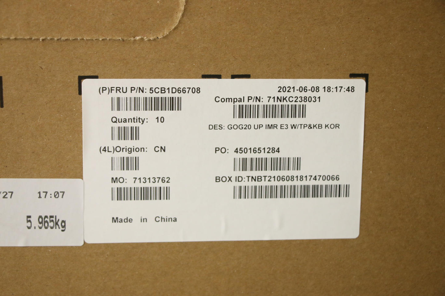 Lenovo Cover Upper Case Assembly Kor - 5CB1D66708
