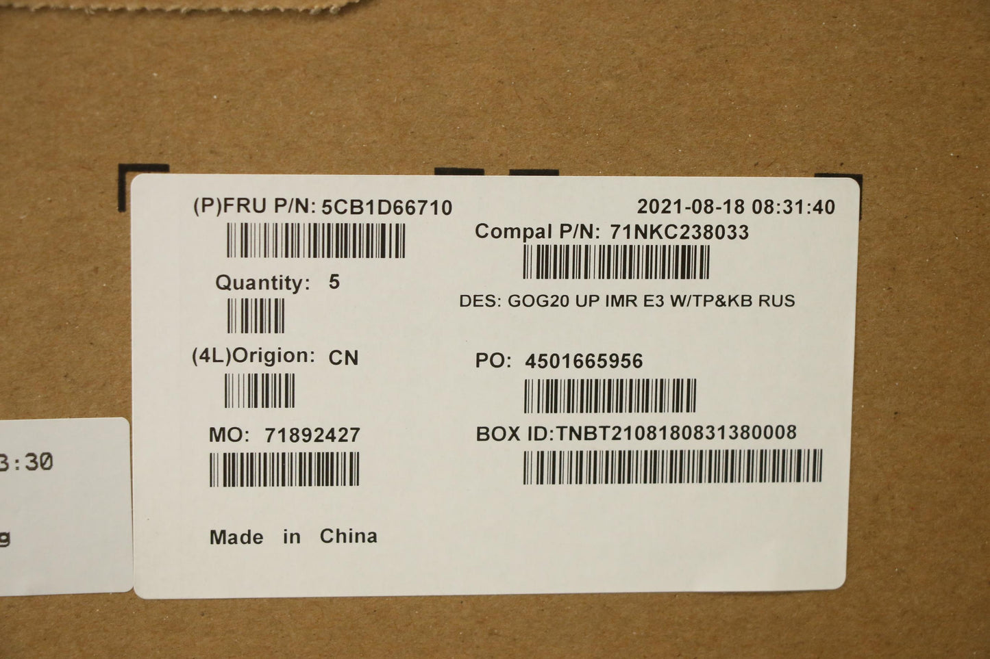 Lenovo Cover Upper Case Assembly Rus - 5CB1D66710