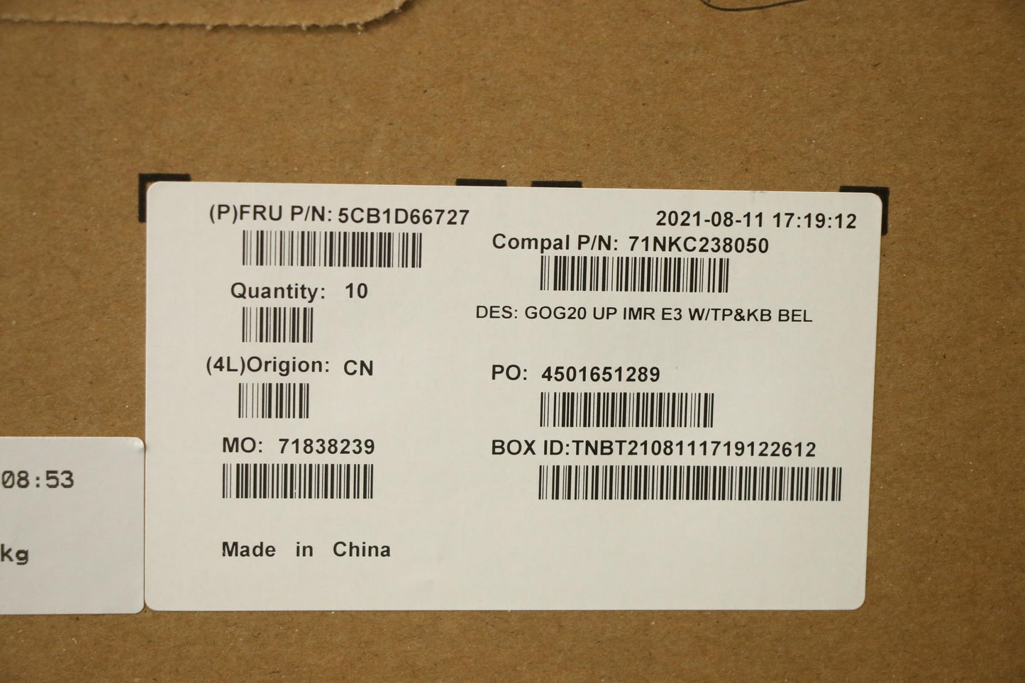 Lenovo Cover Upper Case Assembly Bel - 5CB1D66727