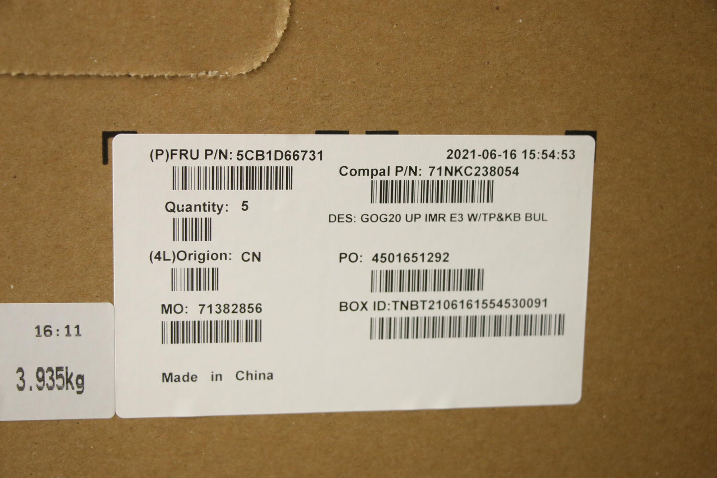 Lenovo Cover Upper Case Assembly Bul - 5CB1D66731