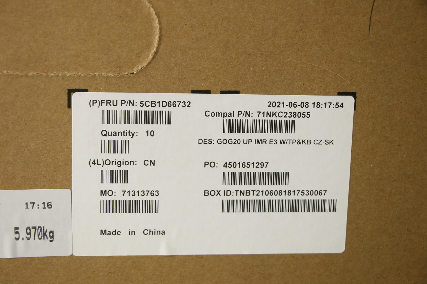 Lenovo Cover Upper Case Assembly Cze/ - 5CB1D66732