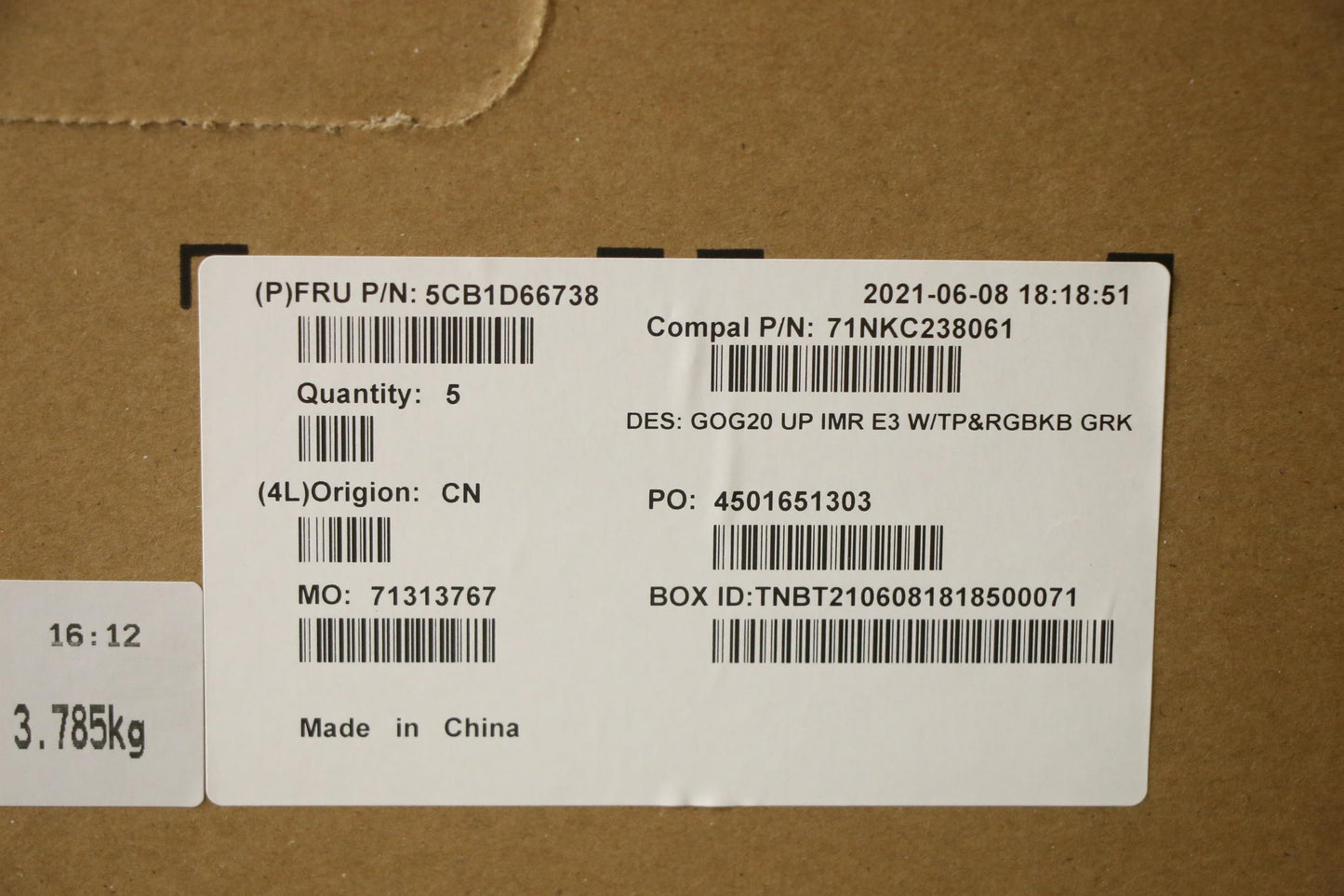 Lenovo Cover Upper Case Assembly Gre - 5CB1D66738