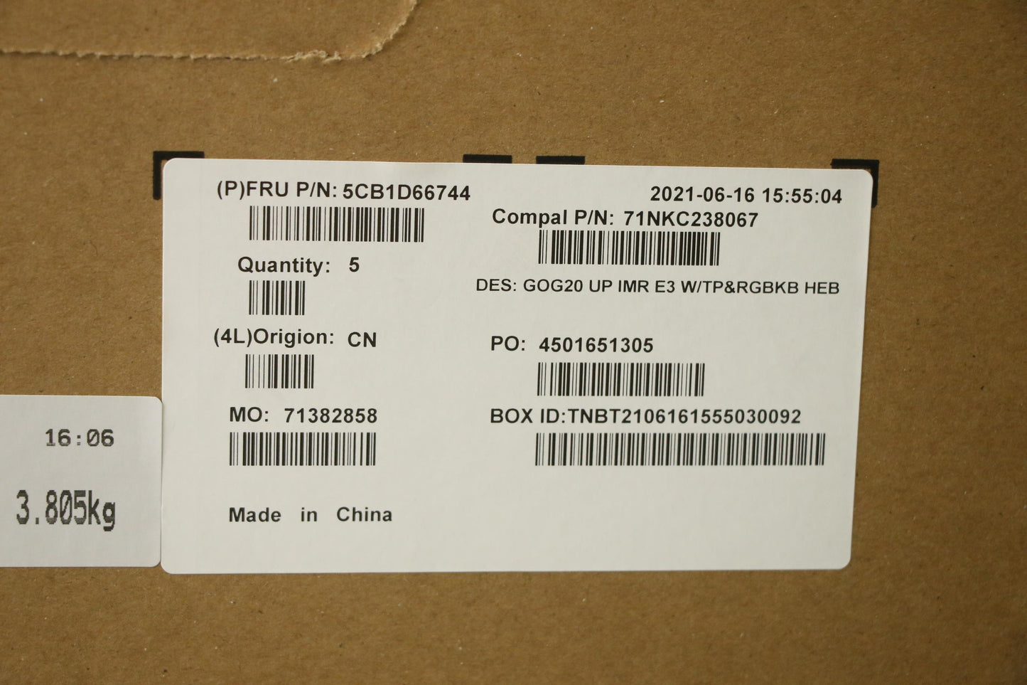 Lenovo Cover Upper Case Assembly Hbw - 5CB1D66744