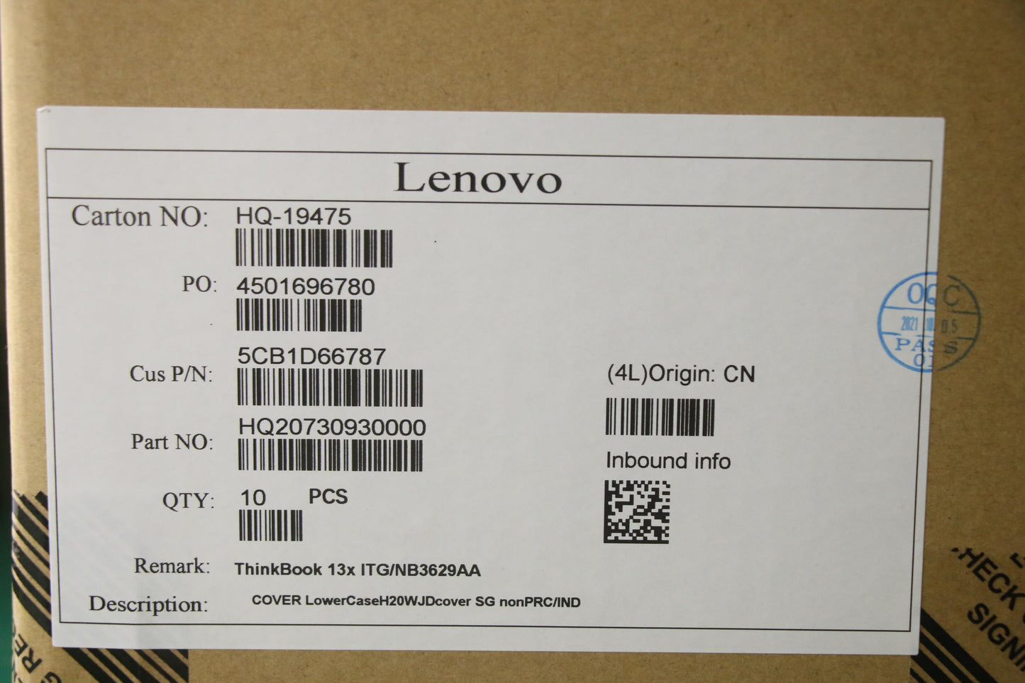 Lenovo Cover Lowercaseh20Wjdcover Sg - 5CB1D66787