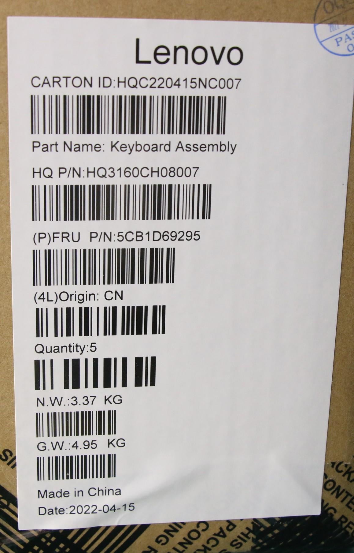 Lenovo Cover Upper Case Assembly Bel - 5CB1D69295