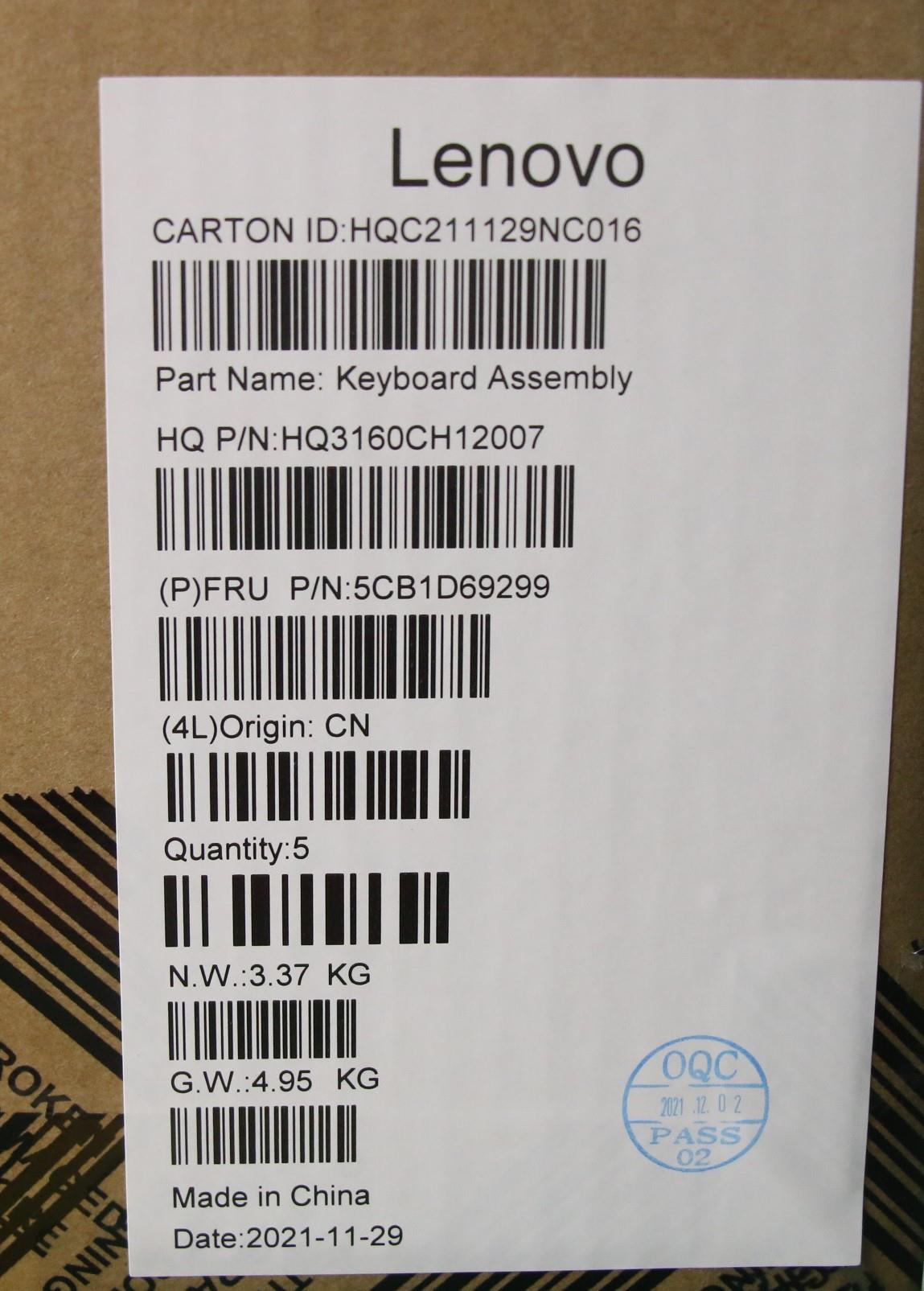 Lenovo Cover Upper Case Assembly Fra - 5CB1D69299