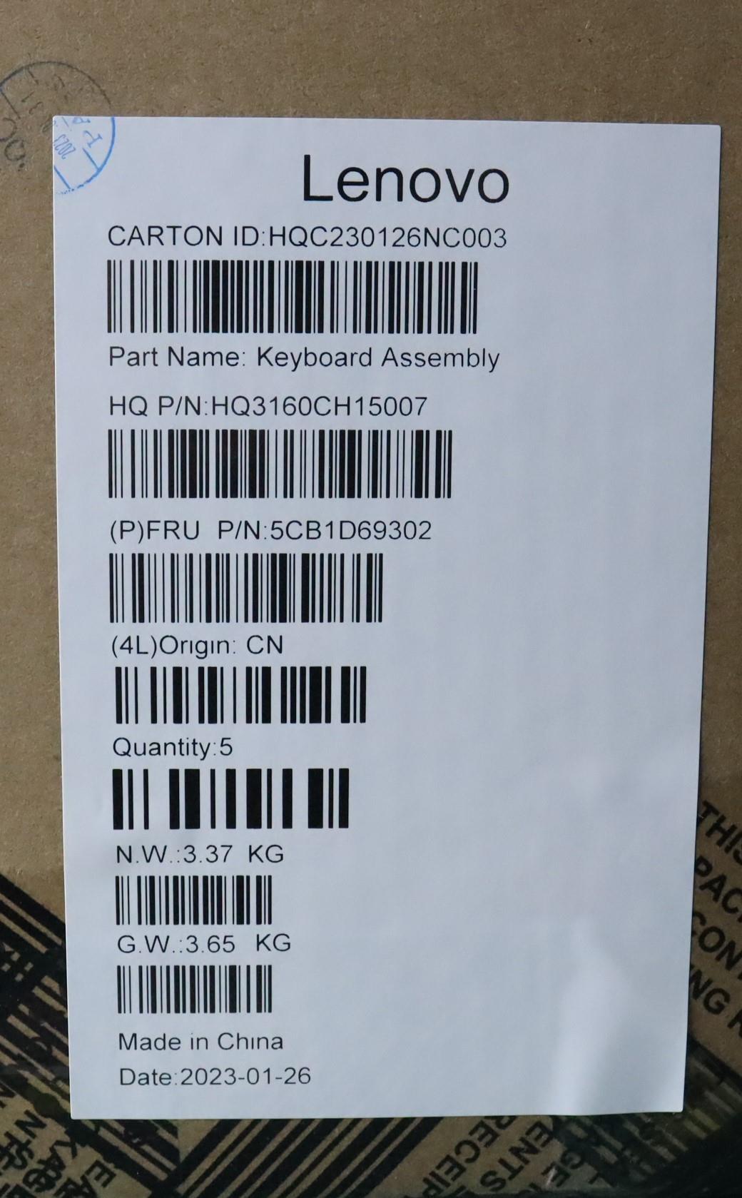 Lenovo Cover Upper Case Assembly Ita - 5CB1D69302