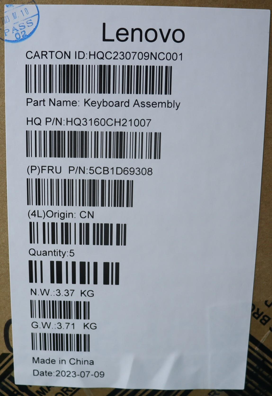 Lenovo Cover Upper Case Assembly Uke - 5CB1D69308