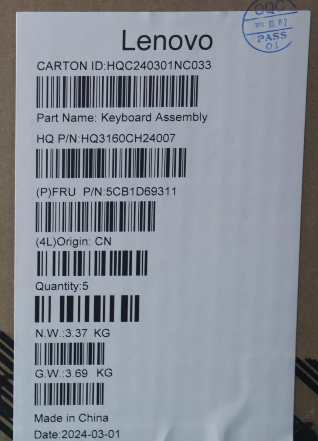 Lenovo Cover Upper Case Assembly Lasp - 5CB1D69311