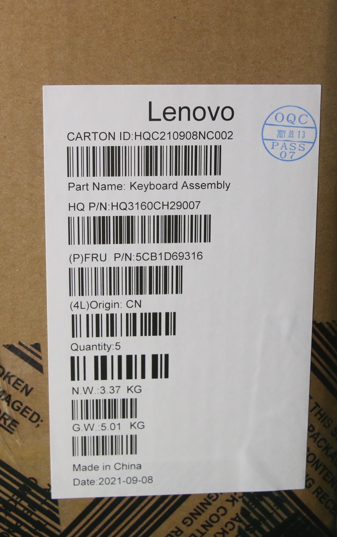 Lenovo Cover Upper Case Assembly Eng - 5CB1D69316